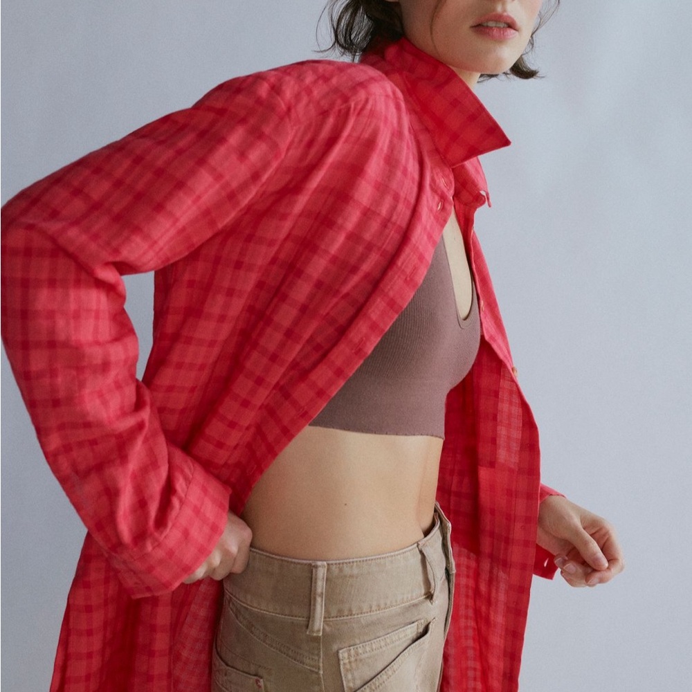 By Anthropologie Textured Tunic Buttondown